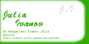 julia ivanov business card